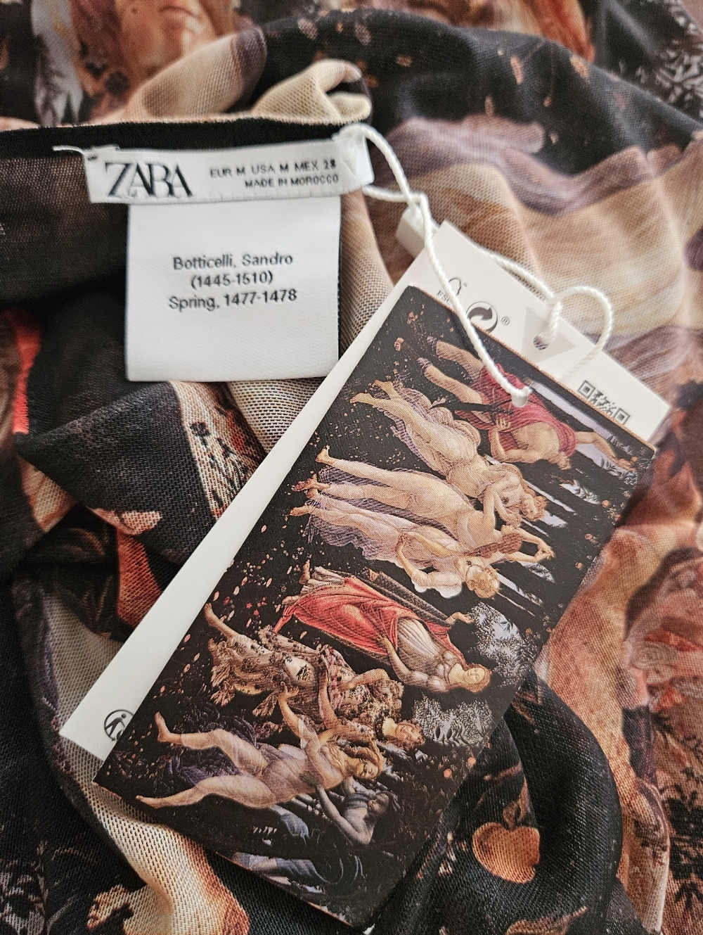 Zara Botticelli Print Dress NWT Sz M - Picture 8 of 8